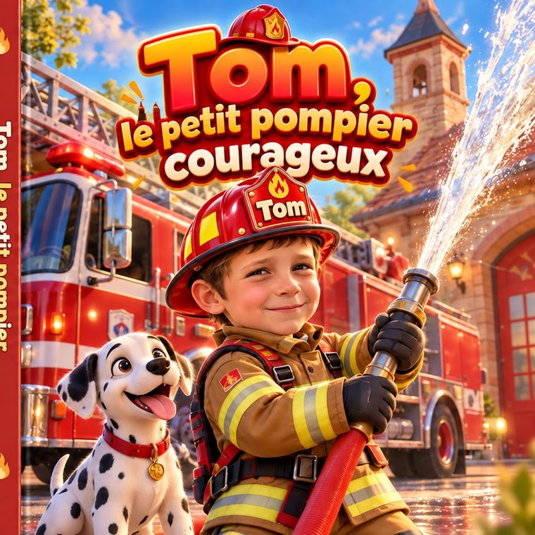 Couverture du livre Tom, le petit pompier courageux