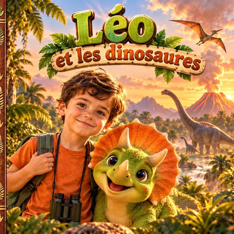 Couverture du livre Léo et les dinosaures